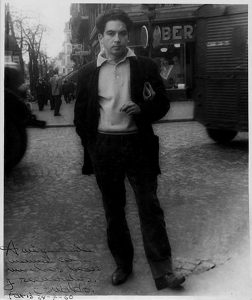 Oswaldo Vigas on the Rue Dauphine, street on which he lived, Paris, 1960