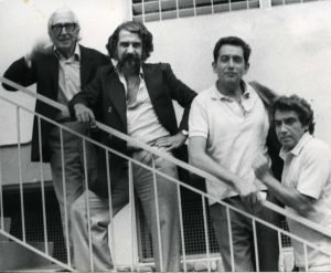 Pablo Serra, Pérez Celis, Rafael Squirru and Oswaldo Vigas, at Vigas’ house in Los Dos Caminos, Caracas, 1976