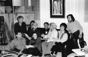 Guy Meliava, desc, Corneille, desc, Oswaldo Vigas and Annie and Pierre Sayag meeting at Annie and Pierre Sayag’s house, Paris, 1993