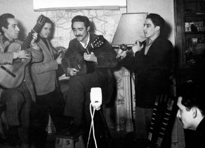 Cáceres, Jesús Soto, Oswaldo Vigas and Ángel Hurtado, playing in Paris, 1950s