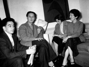 Oswaldo Vigas, Víctor Vasarely, Sonia Delgado and Denis René in Paris, 1950s