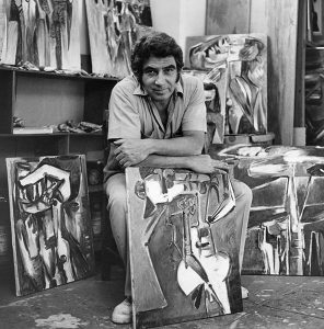 Oswaldo Vigas in his studio in Los Dos Caminos, Caracas, 1977