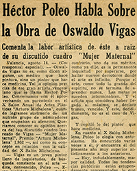 Héctor Poleo talks about the work of Oswaldo Vigas