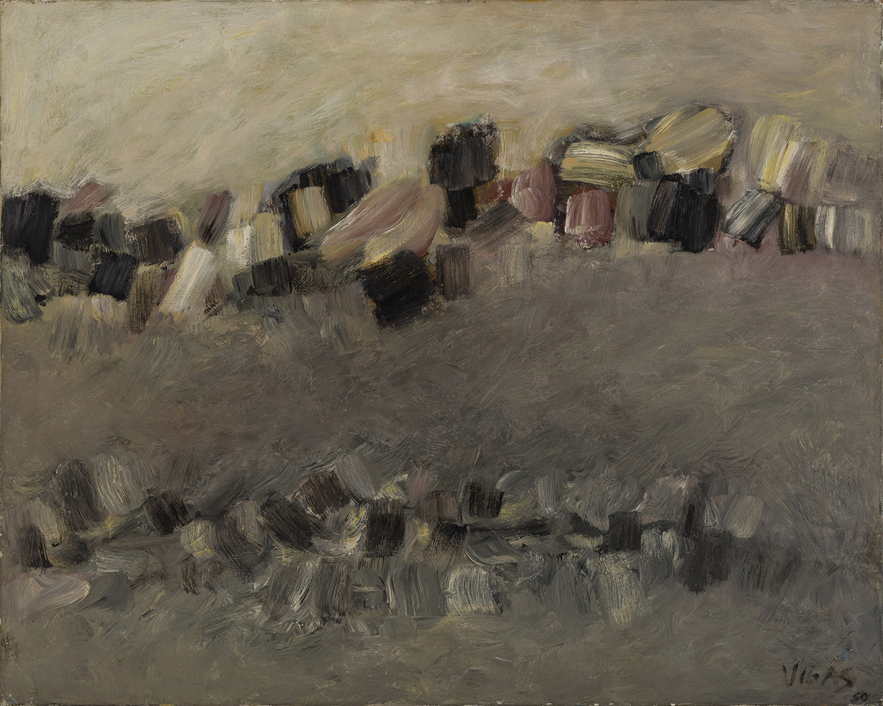<b>PAISAJE MÍTICO XVIII</b>, 1959 <br> Óleo sobre tela | Oil on canvas<br> 65 x 81 cm | 25 9/16 x 31 7/8 in. 