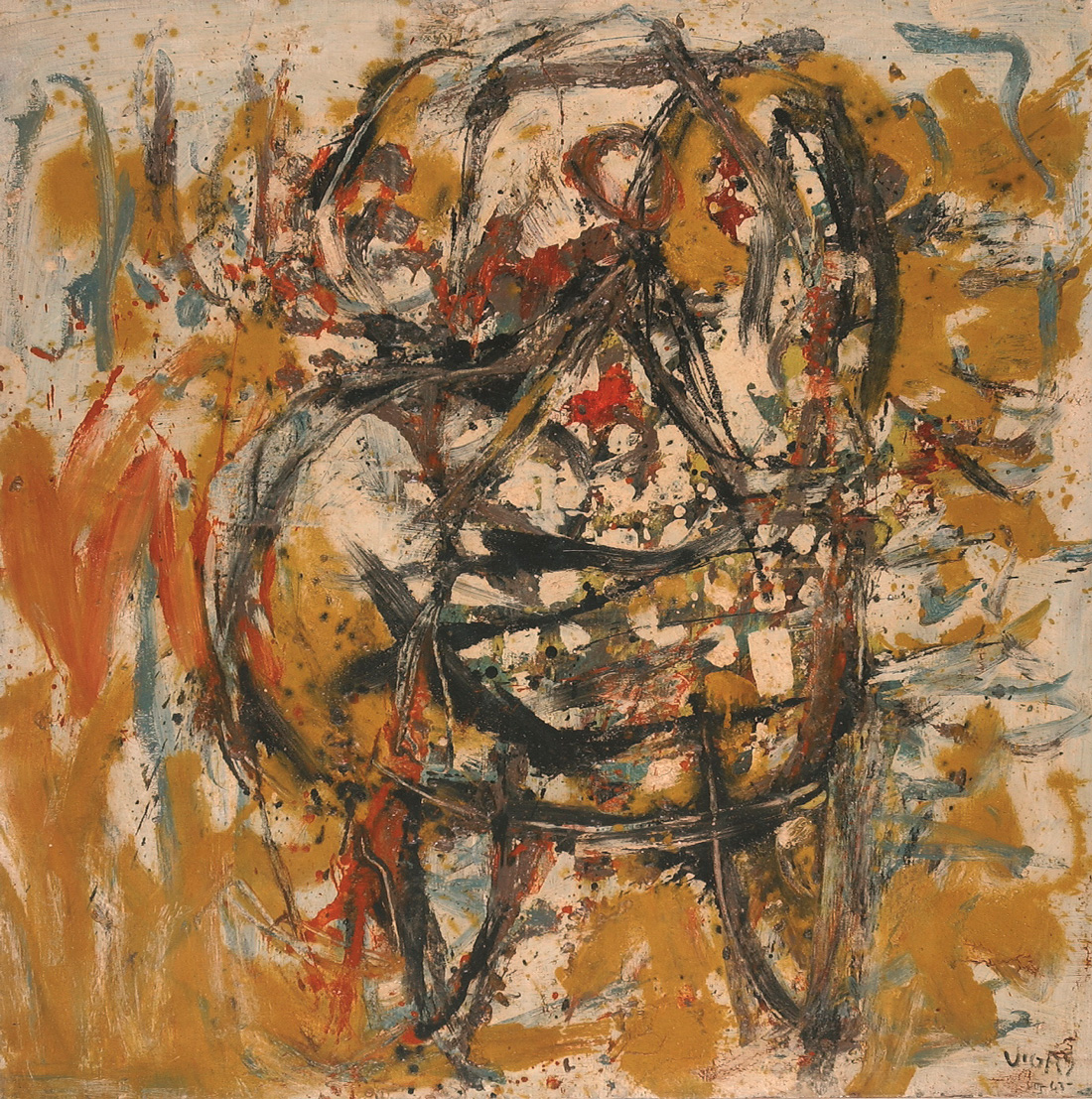 <b>PERSONAGRESTE VI</b>, 1963 <br> Óleo sobre tela | Oil on canvas<br> 100 x 100 cm | 39 3/8 x 39 3/8 in. 