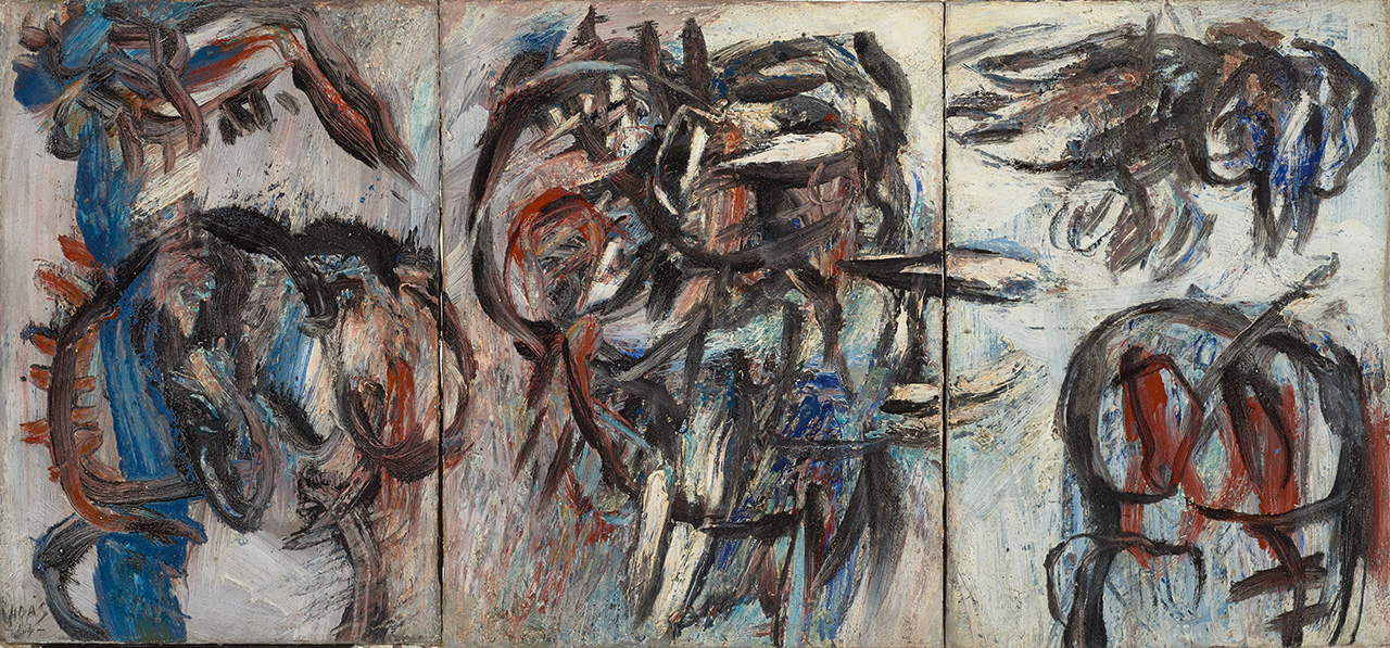 <b>TERRÍCOLAS</b> <br> Óleo sobre tela | Oil on canvas<br> 35 x 76,5 cm | 13 3/4 x 30 1/8 in. 