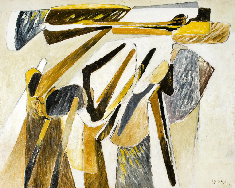<b>PAREJA EN AMARILLO</b>, 1972 <br> Óleo sobre tela | Oil on canvas<br> 80 x 100 cm | 31 1/2 x 39 3/8 in. 