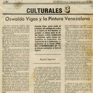 Oswaldo Vigas and the Venezuelan painting