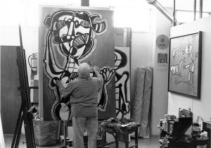 Oswaldo Vigas in his studio in Los Dos Caminos, Caracas, 2012
