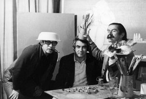 Antonio Samudio, Oswaldo Vigas and Manuel Estrada, at the Antonio Samudio’s studio in Bogota, 1970s