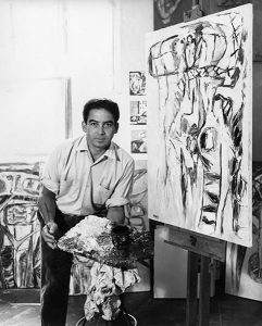 Oswaldo Vigas in his studio in La Parroquia, Merida, 1967