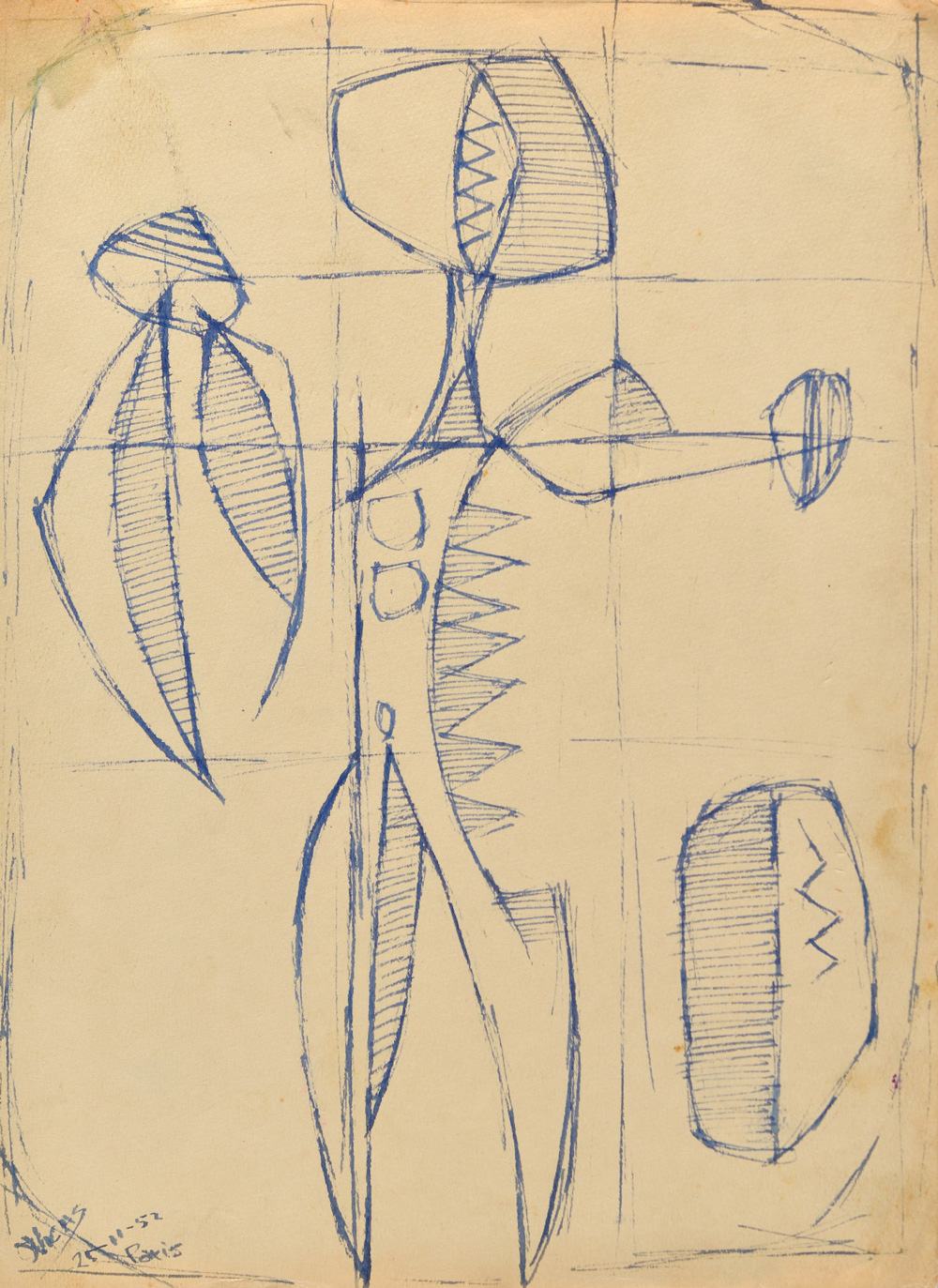 <b>SIN TÍTULO</b>, 1952 <br> Ink on paper | Tinta sobre papel<br> 12.63 x 9.33 in | 32,1 x 23,7 cm 