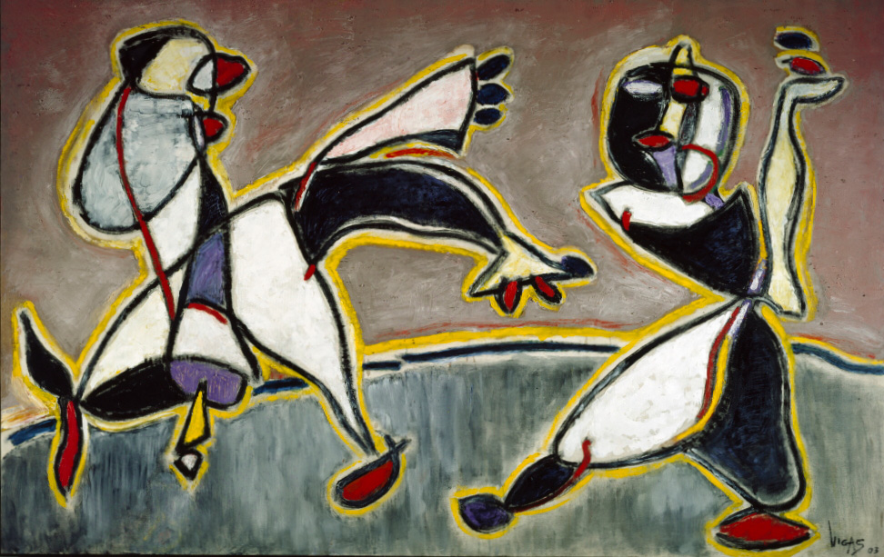 <b>JUEGOS DE AMOR III</b>, 2003 <br> Óleo sobre tela | Oil on canvas<br> 152 x 242 cm | 59 13/16 x 95 1/4 in. 
