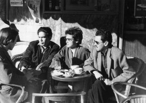Oswaldo Vigas, Miyo Vestrini and Ángel Hurtado in a café in Paris, 1950s