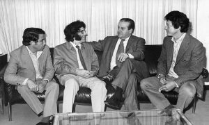 Oswaldo Vigas, Carlos Cruz Diez, Alfredo Tarre Murzi and Ángel Ramos Giugni at the INCIBA, Caracas, 1971 - 72