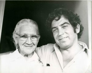 Oswaldo Vigas with his mother Nieves Linares Rodríguez Michelena (Ayo), on his birthday, Tocuyito, Venezuela, 1973