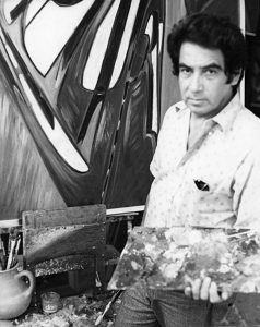 Oswaldo Vigas in his studio in Los Dos Caminos, Caracas, 1976