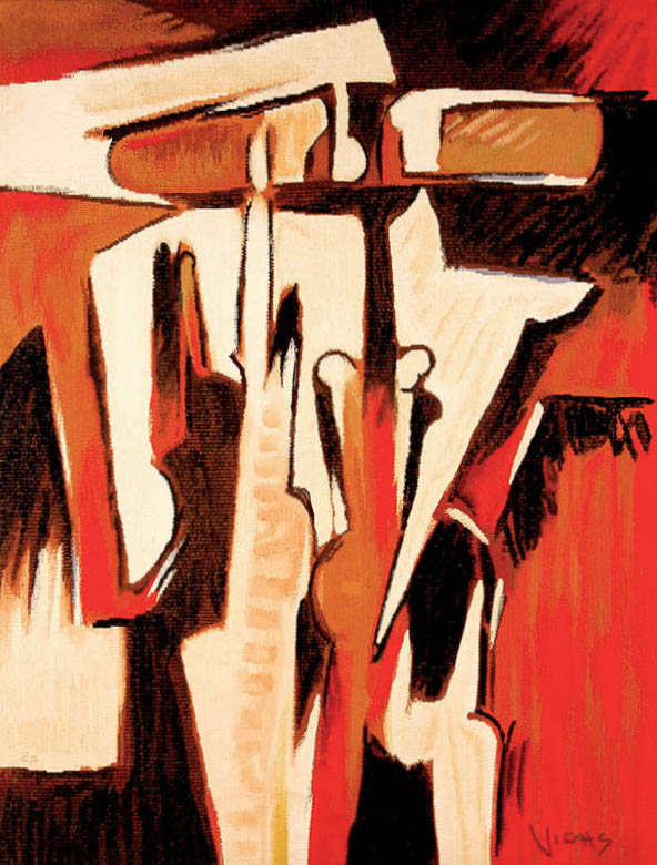 <b>CARIBEÑA</b>, 1976 <br> Tapestry. Low-warp. Saint-Cyr Atelier, Chantilly, France | Tapiz. Bajo lizo. Atelier de Saint-Cyr, Chantilly, Francia<br> 87.40 x 68.11 in | 222 x 173 cm 