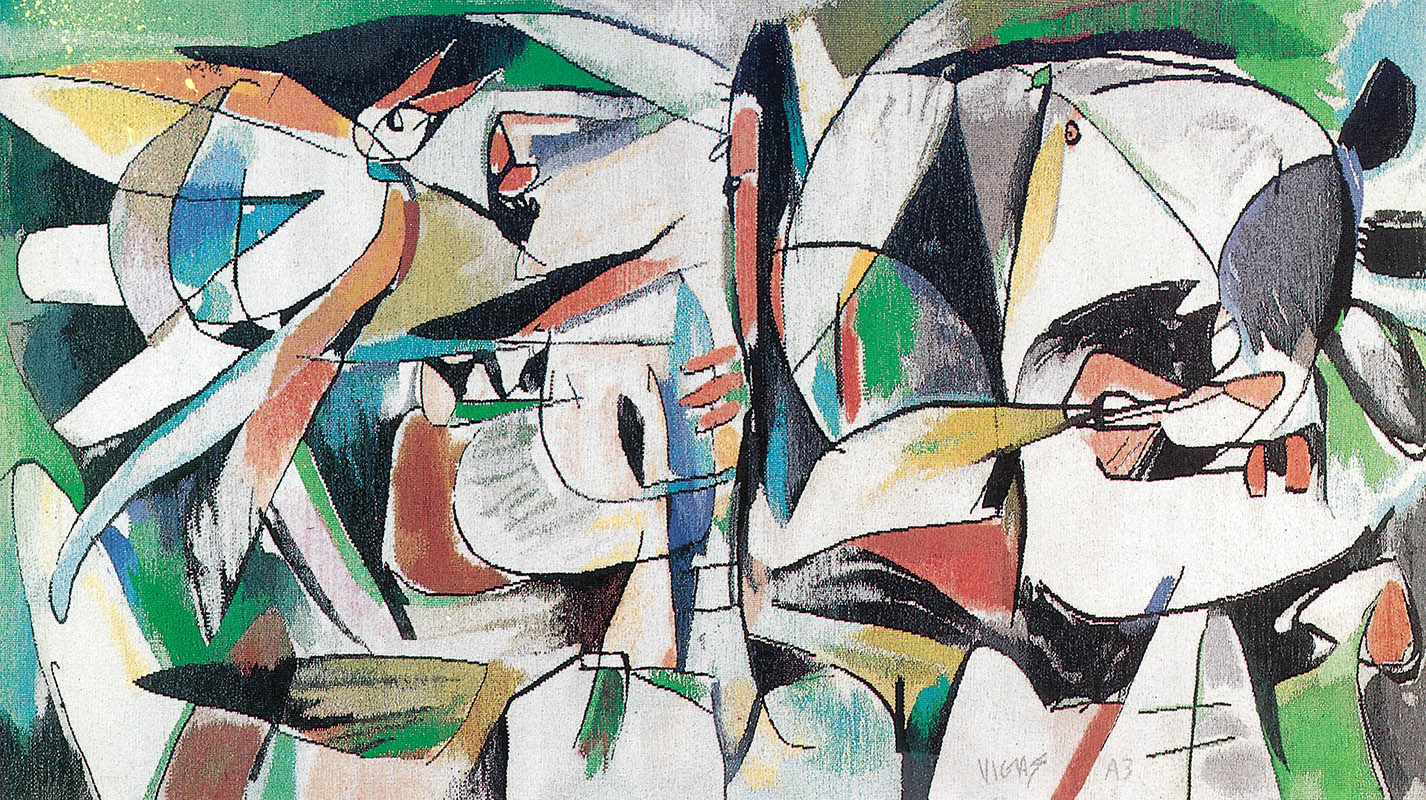 <b>CANAIMA</b>, 1976 <br> Tapestry. Low-warp. Atelier 3, Paris, France | Tapiz. Bajo lizo. Atelier 3, Paris, Francia<br> 75.59 x 138.58 in | 192 x 352 cm 