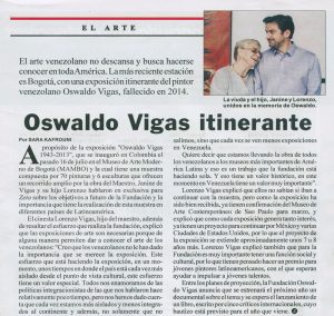 Oswaldo Vigas traveling exhibition