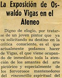 Oswaldo Vigas’ exhibition at the Ateneo
